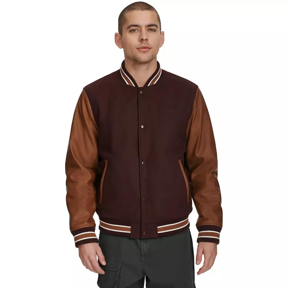 Men's Levi's® Mixed Media Letterman Bomber Jacket,  Product Image