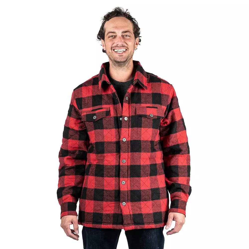 Men's Sonoma Goods For Life® Flannel Sherpa-Lined Shirt Jacket, Size: Large, Buffalo Red Product Image