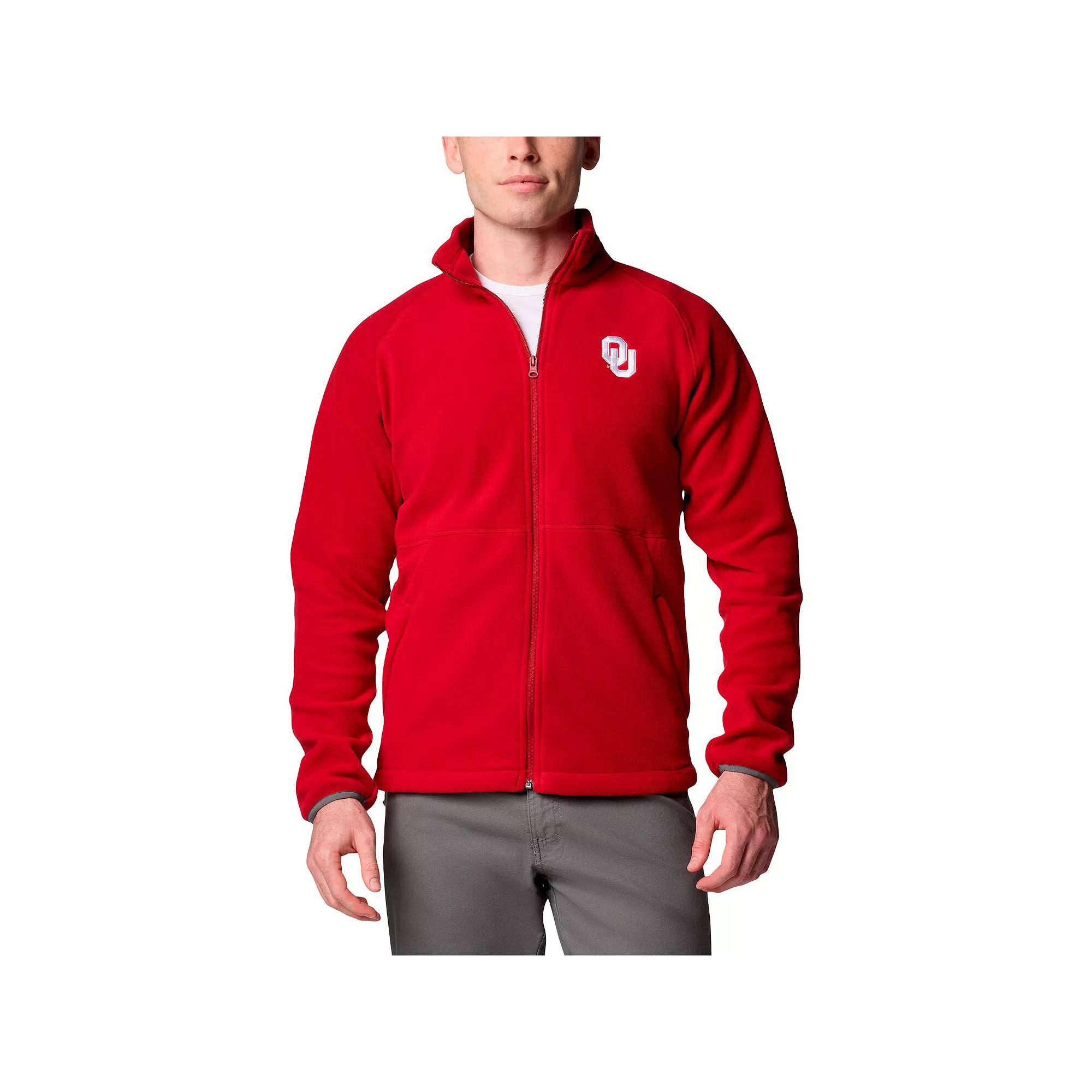 Men's Columbia Crimson Oklahoma Sooners Big & Tall Flanker IV Fleece Raglan Full-Zip Jacket,  Product Image