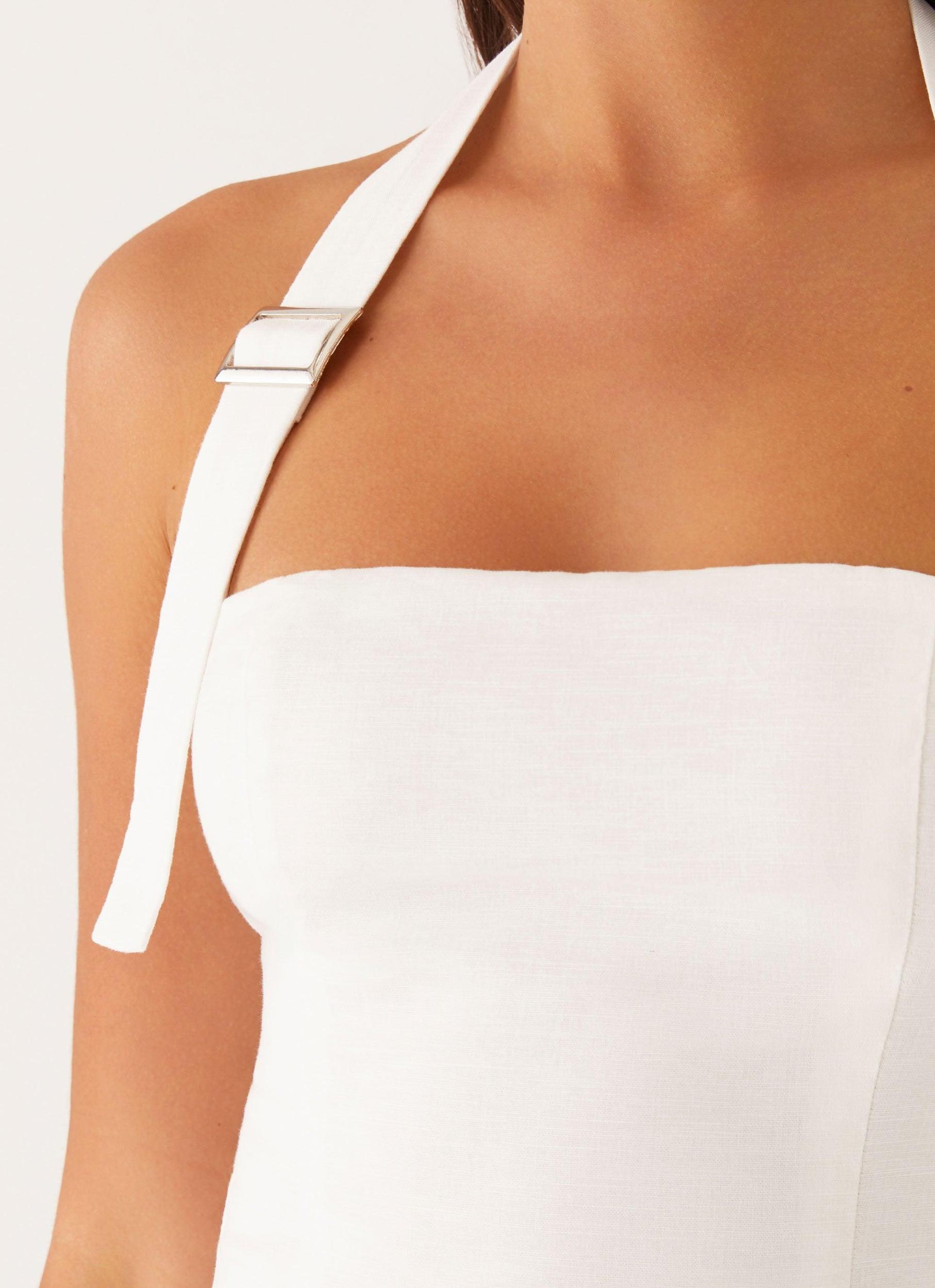 Julianna Linen Mini Dress - White Product Image