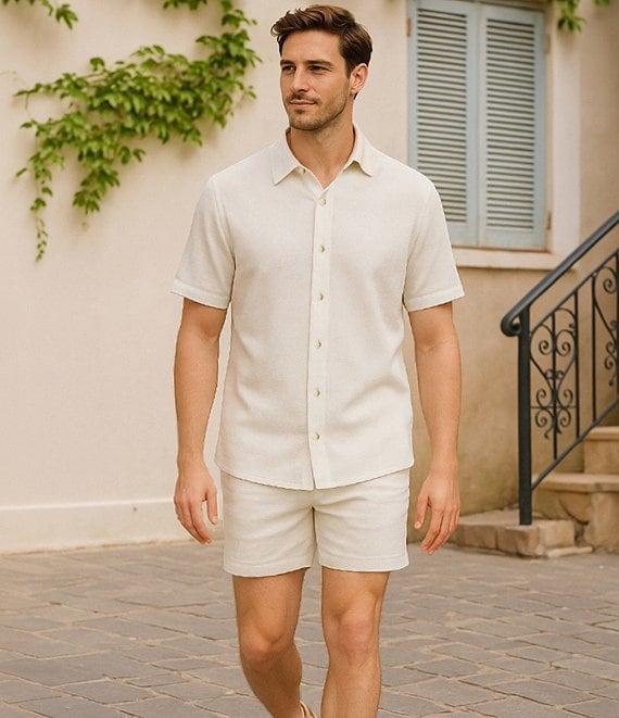 Rowm Flat Front Solid 7#double; Inseam Texture Shorts Product Image