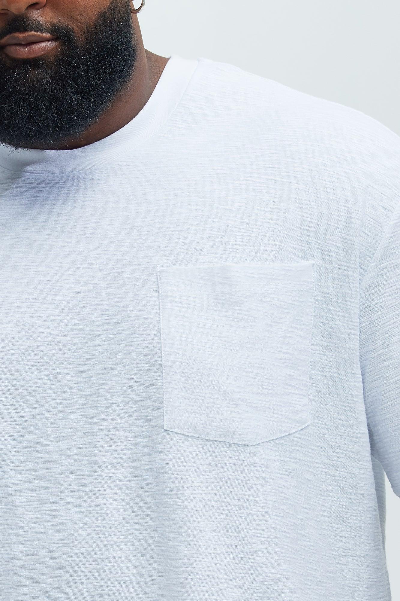 Asher Slub Texture Pocket Tee - White Product Image