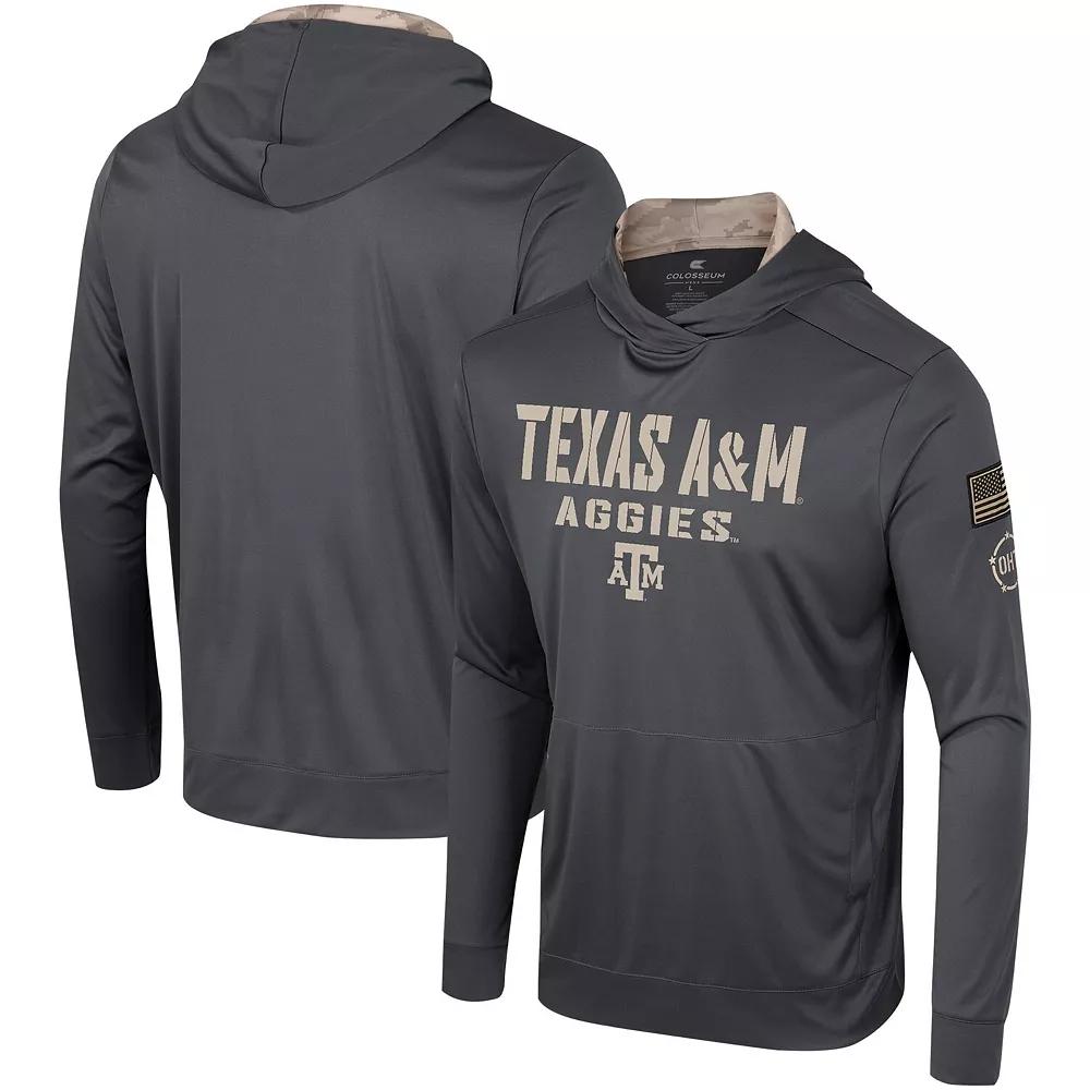 Men's Colosseum Charcoal Texas A&M Aggies OHT Military Appreciation Long Sleeve Hoodie T-Shirt, Size: 2XL Product Image