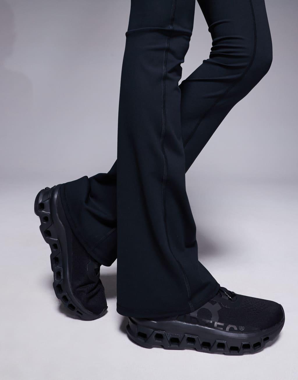 4505 Tall soft touch slim kick legging with wrap waist in black  Product Image