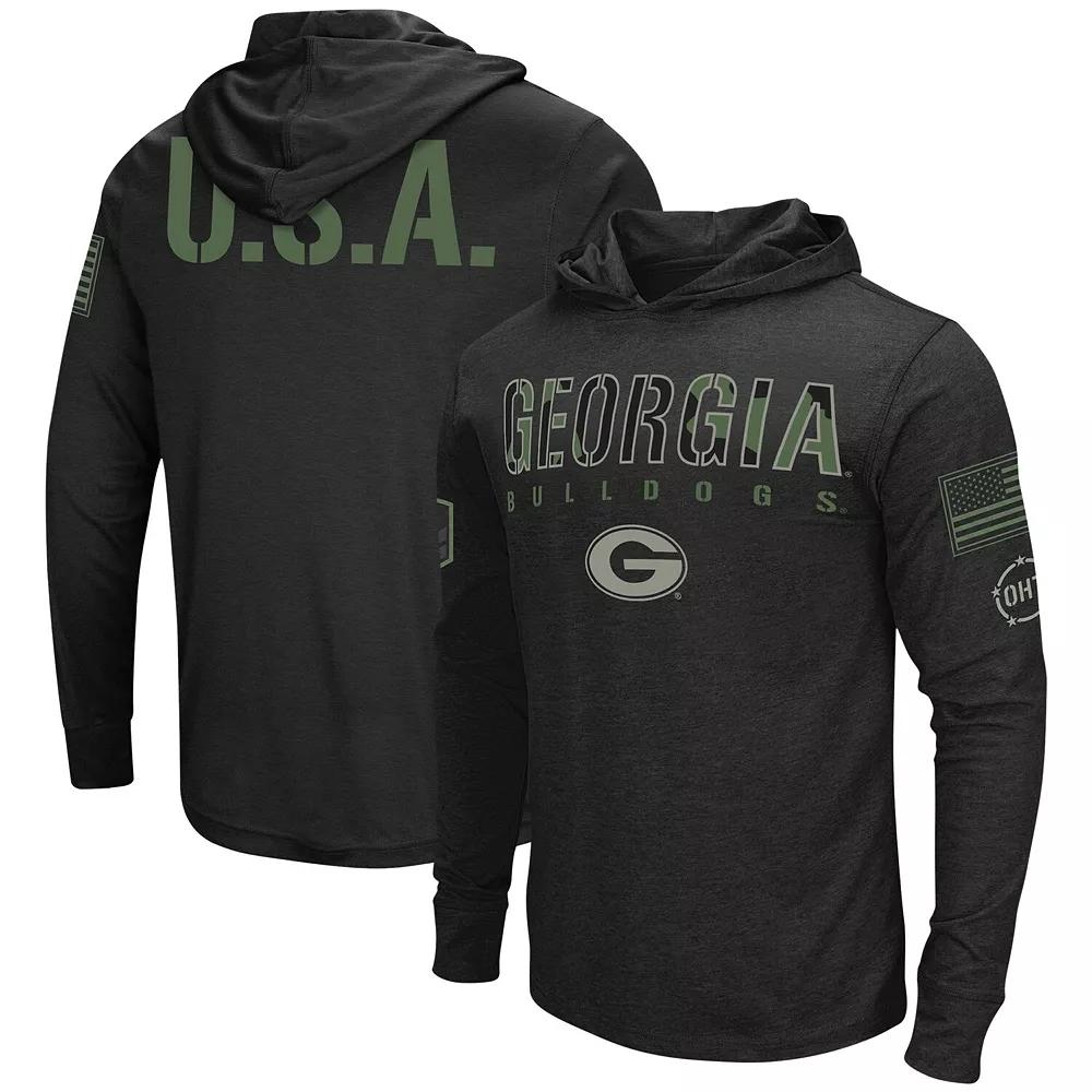 Men's Colosseum Black Georgia Bulldogs Big & Tall OHT Military Appreciation Tango Long Sleeve Hoodie T-Shirt, Size: 2XB Product Image