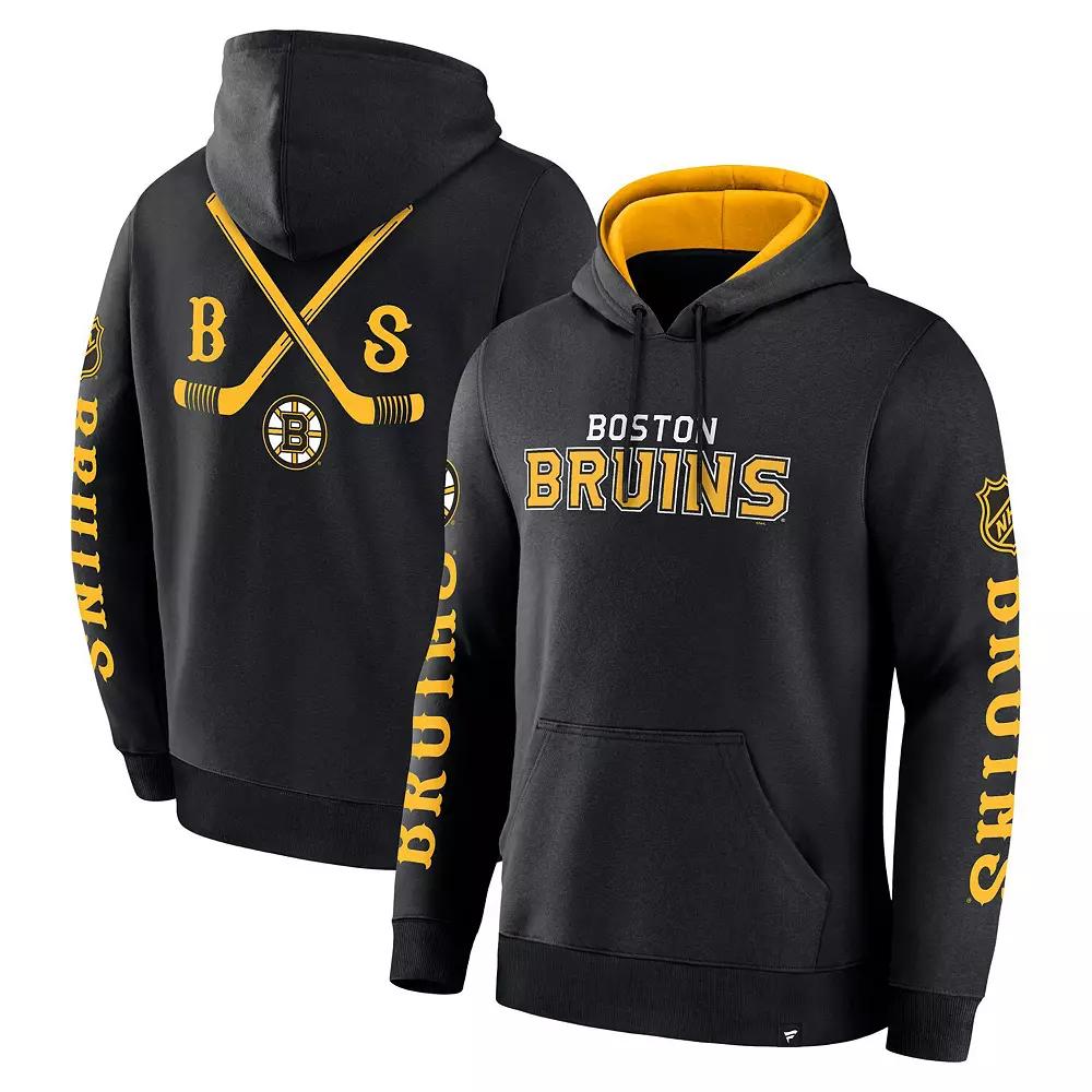 Men's Fanatics Black Boston Bruins Big City Legacy Fleece Pullover Hoodie,  Product Image