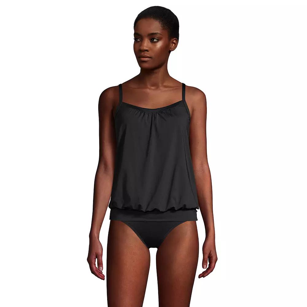 Women's Lands' End DDD-Cup Bust-Minimizer Blouson Chlorine-Resistant Tankini Swim Top,  Product Image