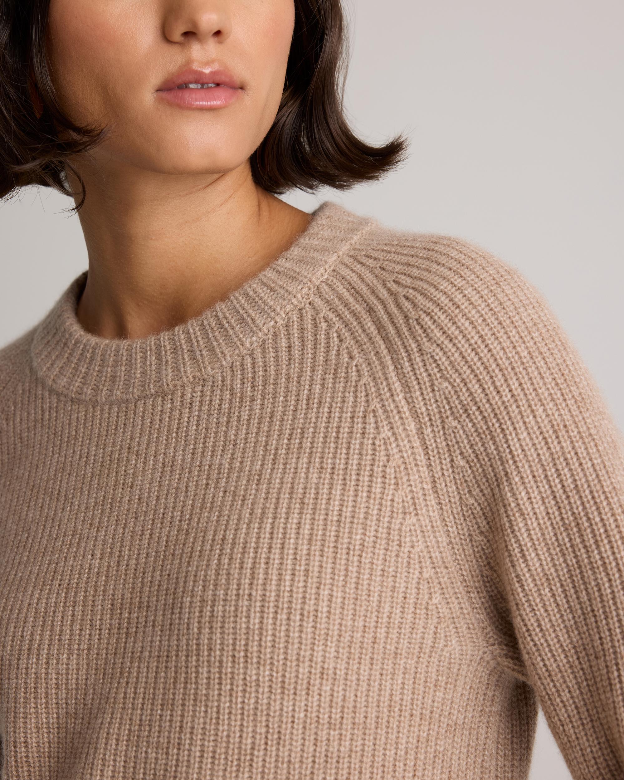 Quince | Women's Mongolian Cashmere Fisherman Crewneck knit Sweater Product Image