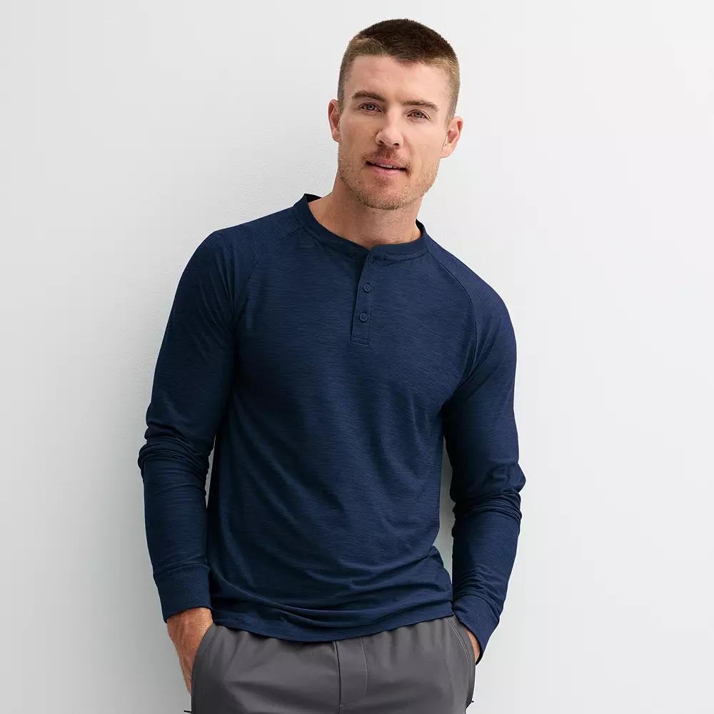 Men's FLX Long Sleeve Luxury Soft Wander Henley,  Product Image