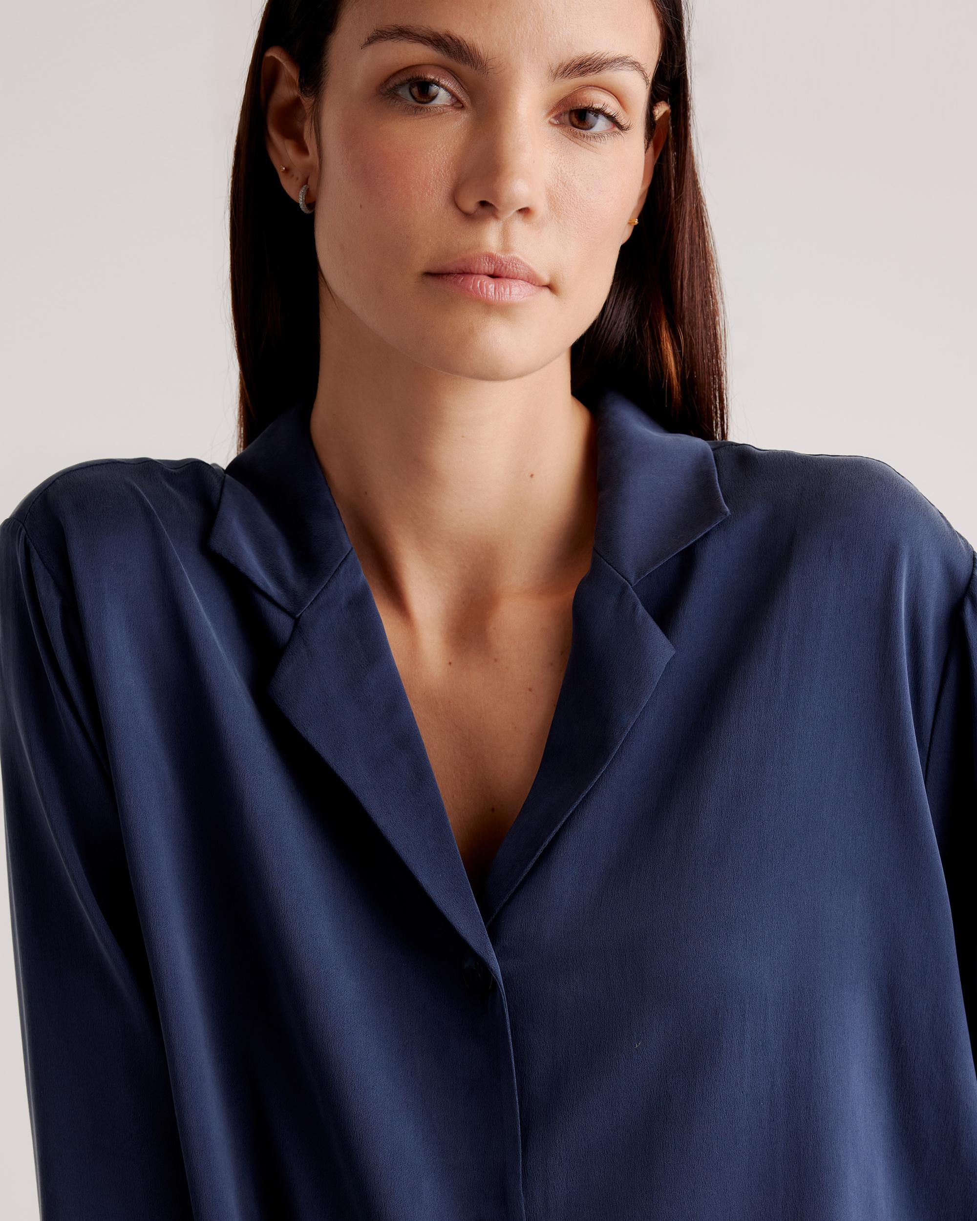 Quince | Women's Pajama Long Sleeve Top Size XL, Mulberry Silk Product Image