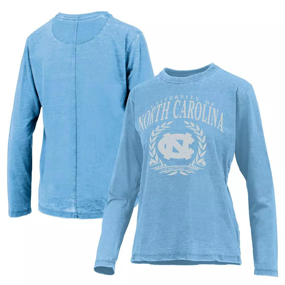 Women's Pressbox Carolina Blue North Carolina Tar Heels Chandler Olive Leaf Arch Long Sleeve T-Shirt,  Product Image