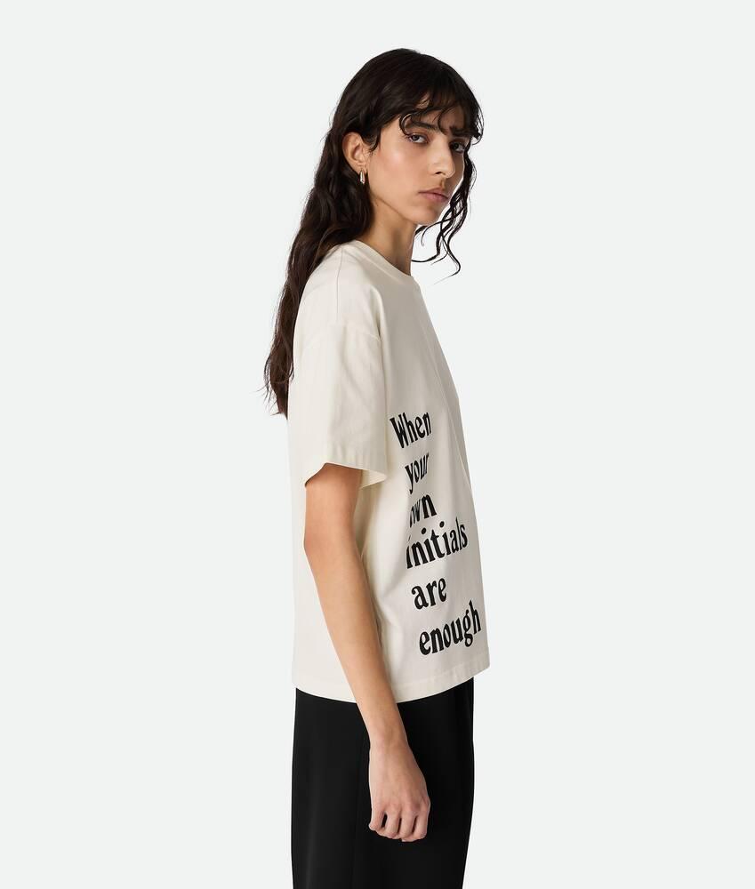 Women's Cotton Printed Jersey T-Shirt in Chalk Product Image