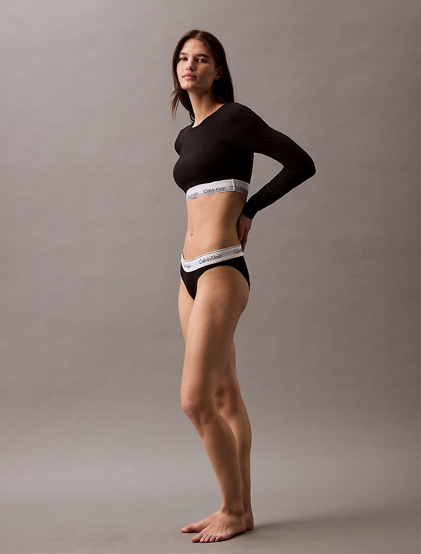Icon Cotton Modal Lightly Lined Long Sleeve Bralette Product Image