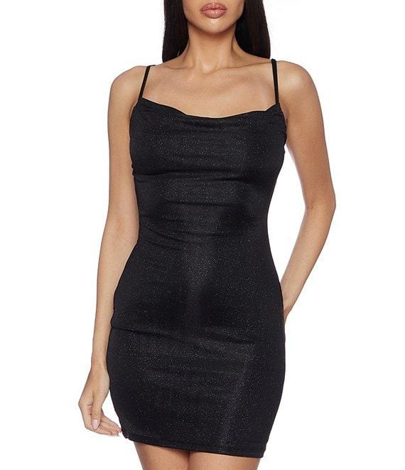 B. Darlin Spaghetti Strap Stretch Slinky Roller Glitter Dress Product Image