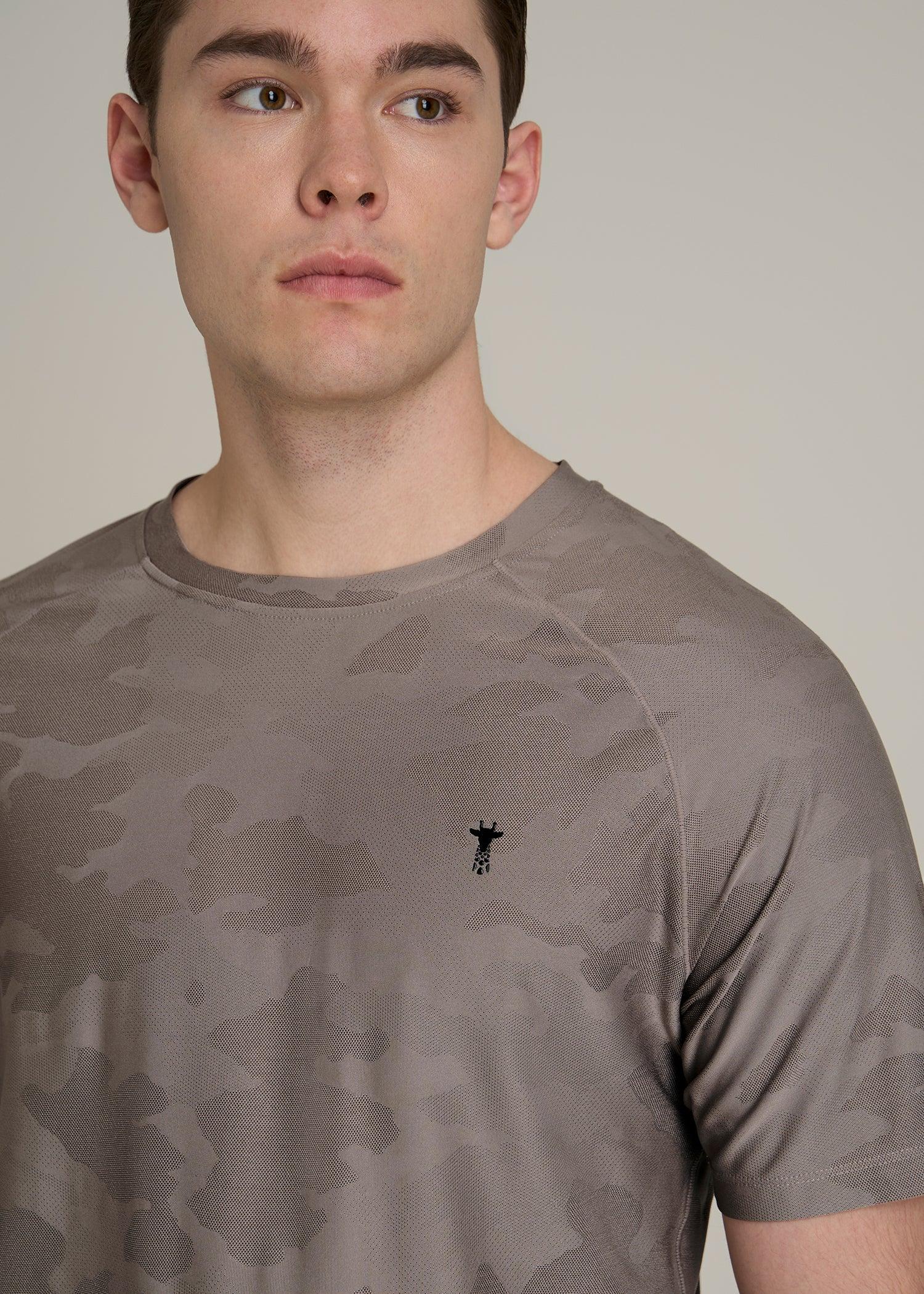 Jacquard Training T-Shirt for Tall Men in Portobello Male Product Image