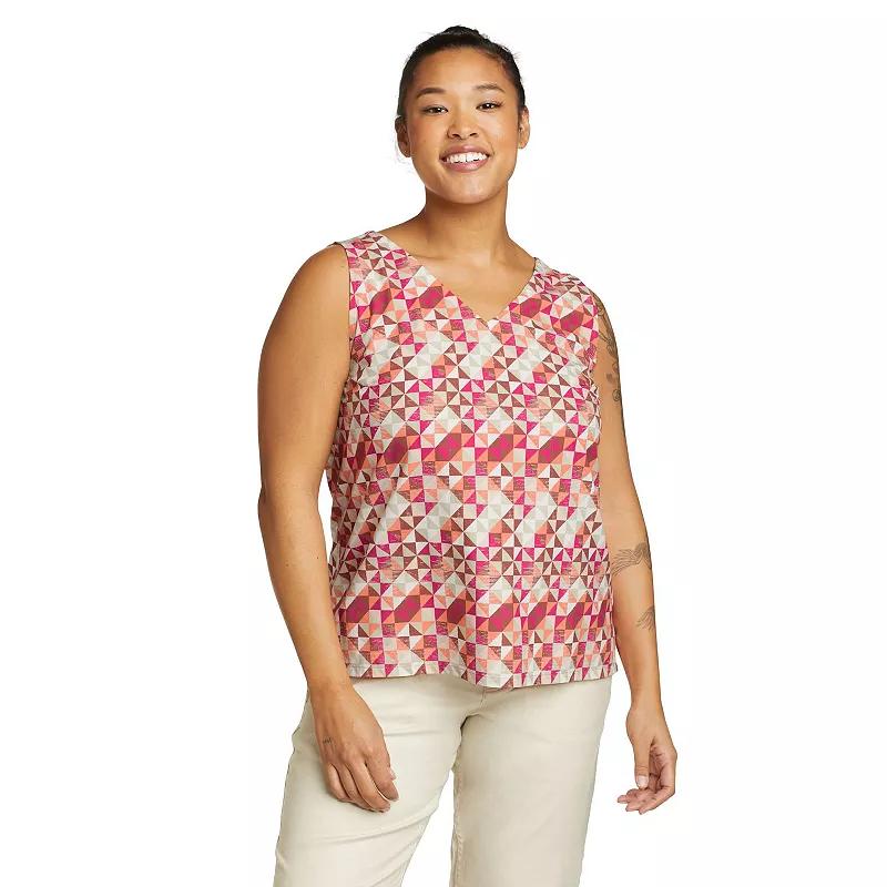 Womens Eddie Bauer Departure V-Neck Tank Top Pink Product Image