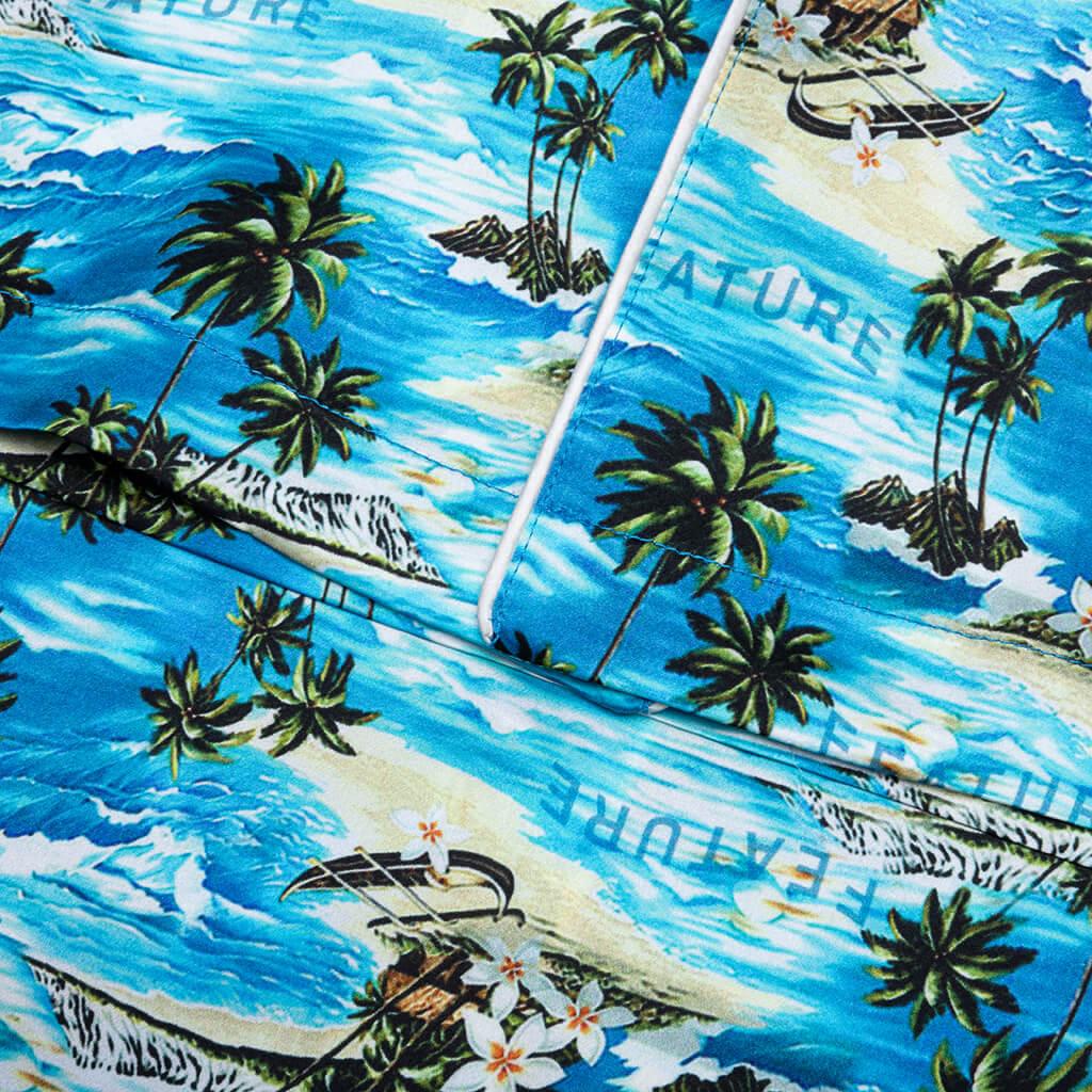 Hitchcock Hawaiian Silk Shirt - Blue Male Product Image