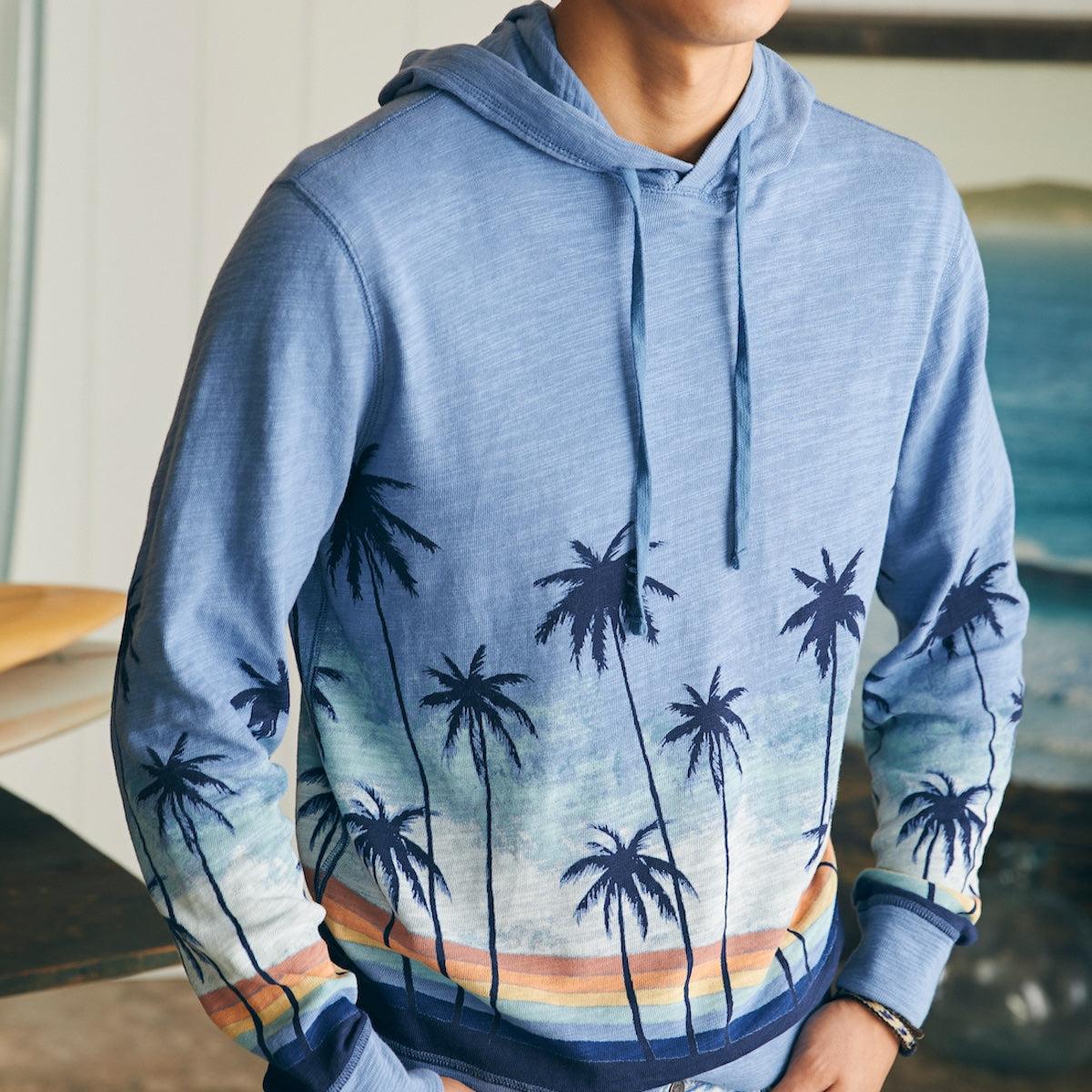 Sunwashed Slub Hoodie (Tall) - Palm Rainbow Ombre Male Product Image
