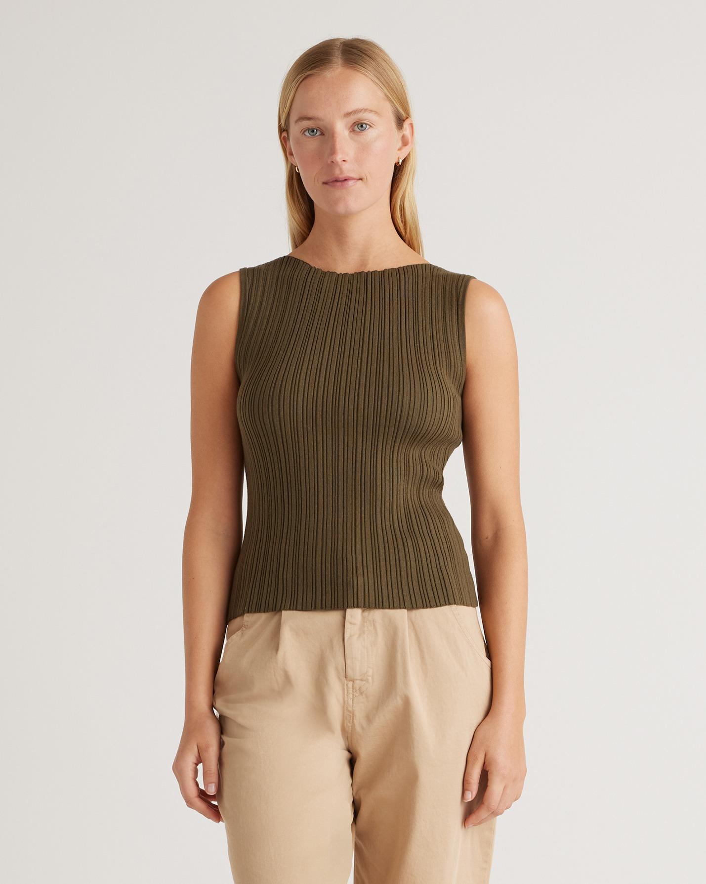 Quince | Women's Cotton Cashmere Ribbed Tank Top Size XL Product Image