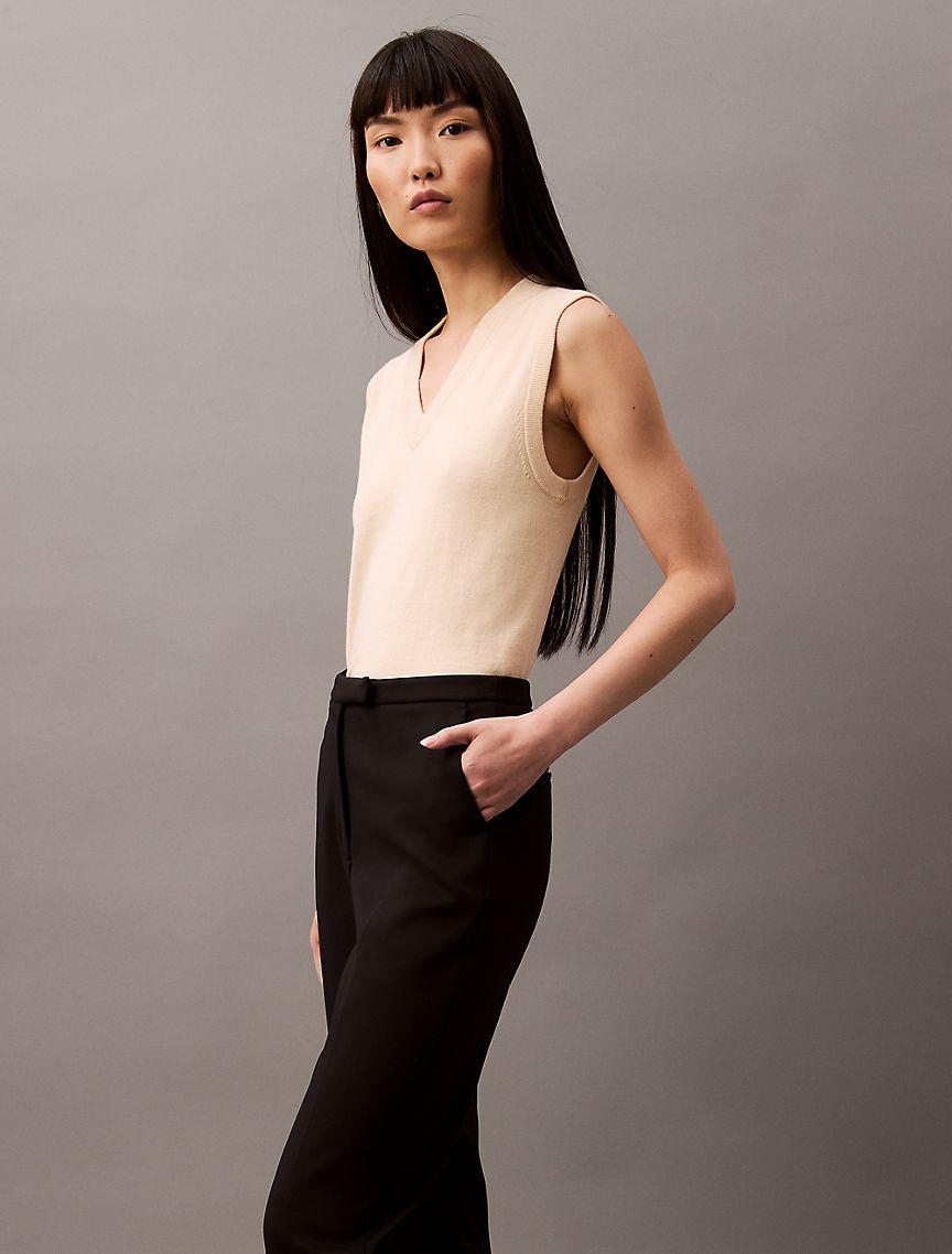 Calvin Klein Womens Smooth Slim Fit Pants - Black Product Image