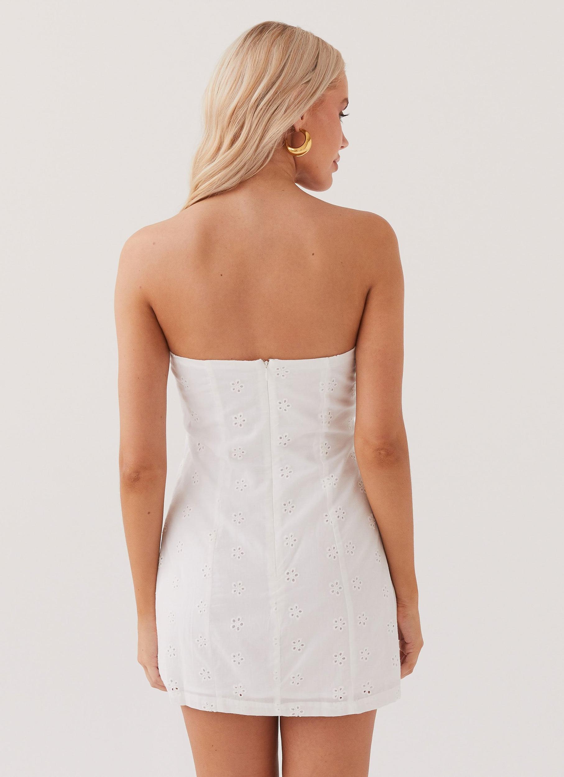Bronwyn Broderie Mini Dress - White Product Image