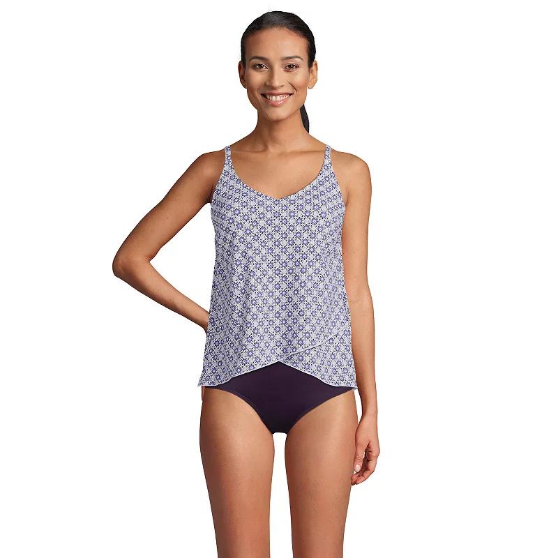 Womens Lands End Long Torso Chlorine Resistant Tulip Hem Tankini Swimsuit Top Product Image