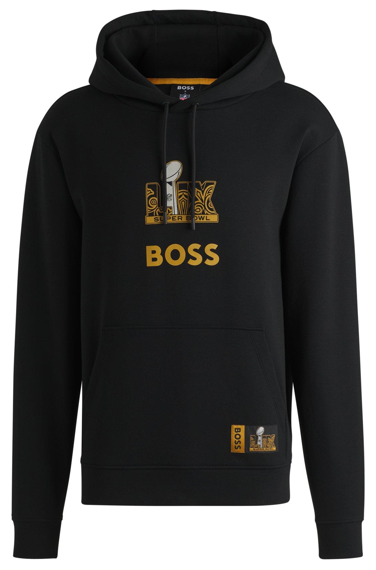 BOSS x NFL stretch hoodie with gold-tone artwork Product Image