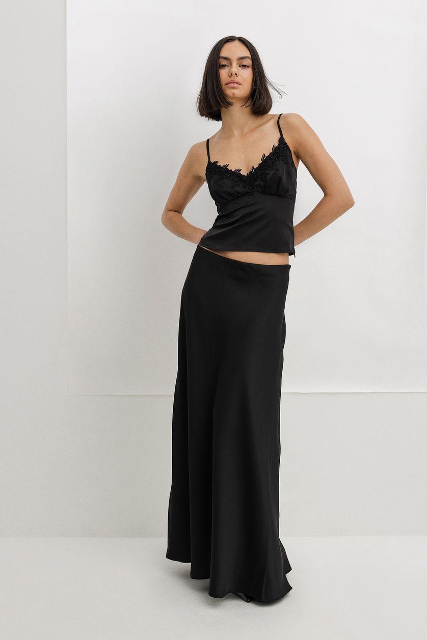 Cropped Lace Satin Top Product Image