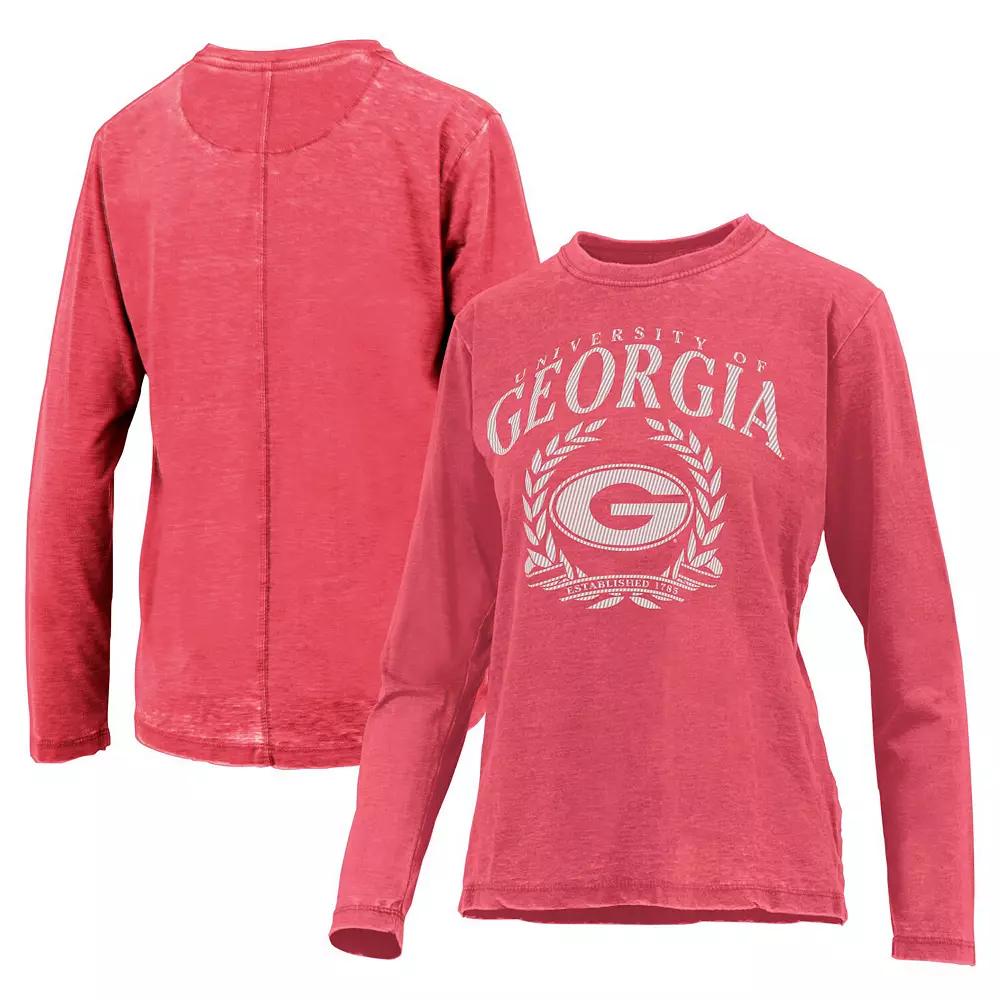 Women's Pressbox Red Georgia Bulldogs Chandler Olive Leaf Arch Long Sleeve T-Shirt,  Product Image
