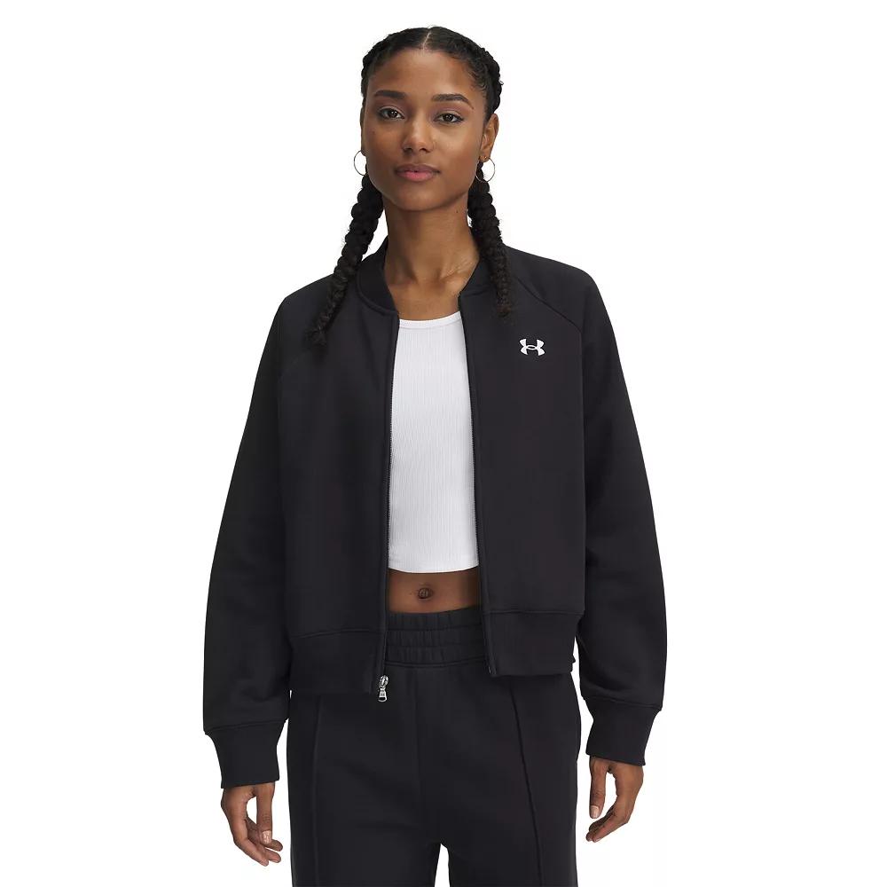 Women's Under Armour Rival Fleece Bomber Jacket, Size: XXL, Black Product Image