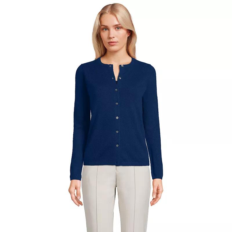 Women's Lands' End Classic Cashmere Cardigan Sweater, Size: Small, Deep  Blue Product Image