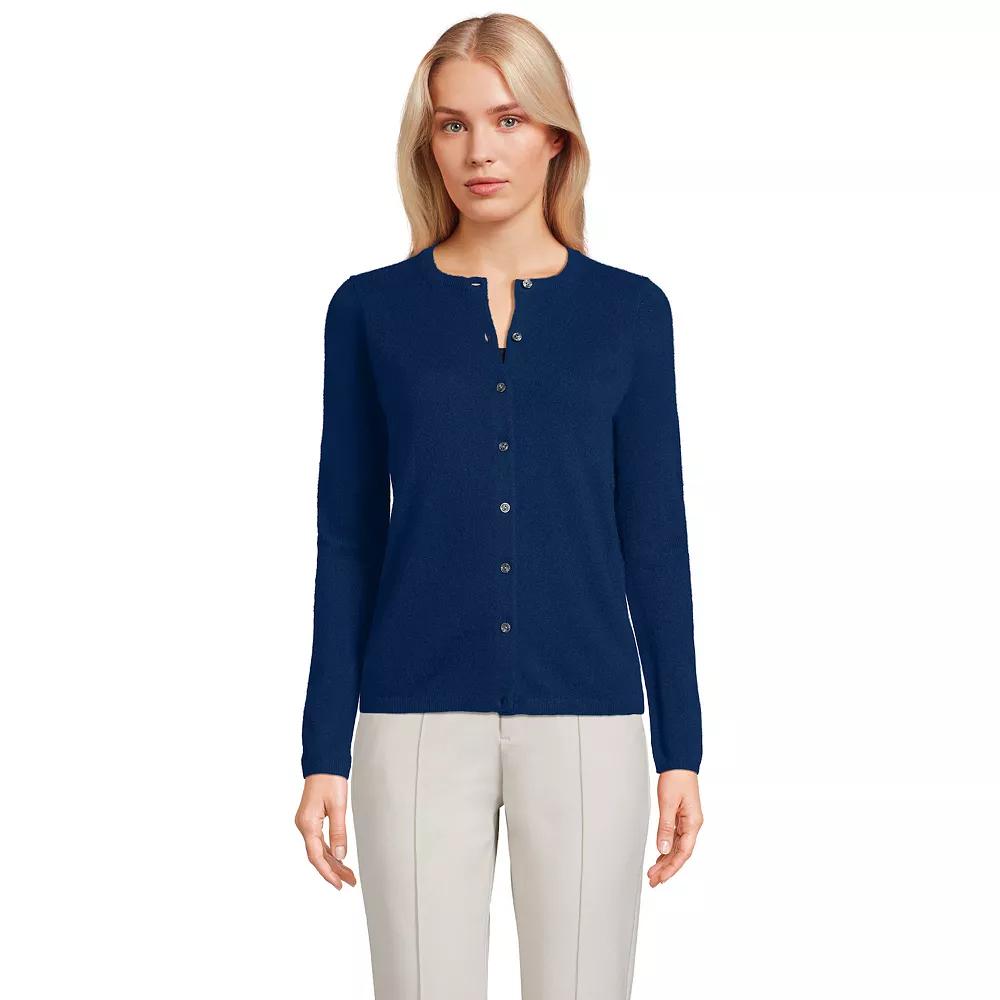Women's Lands' End Classic Cashmere Cardigan Sweater, Size: Small, Deep  Blue Product Image
