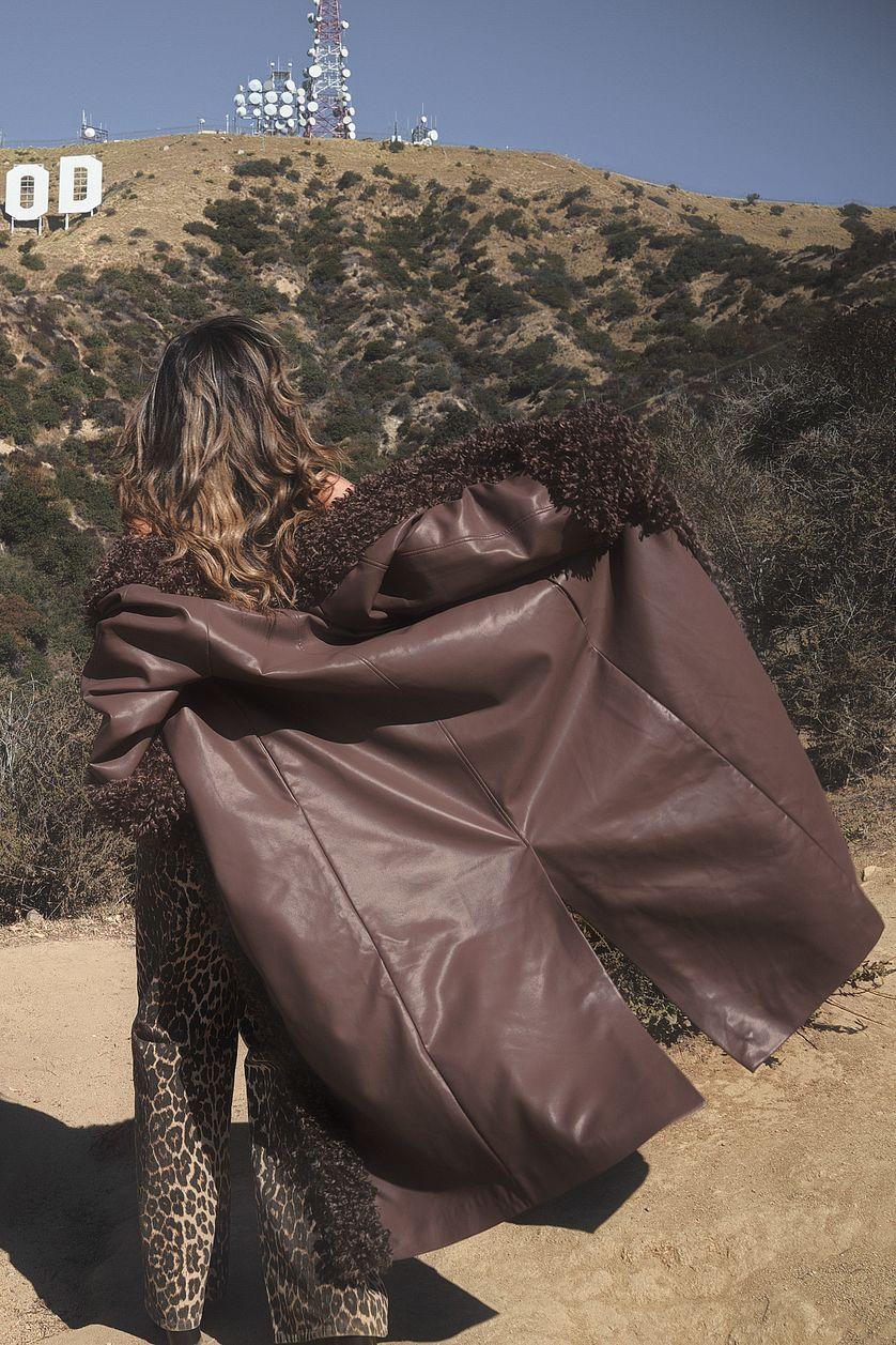 Shearling Detail Maxi Coat Product Image