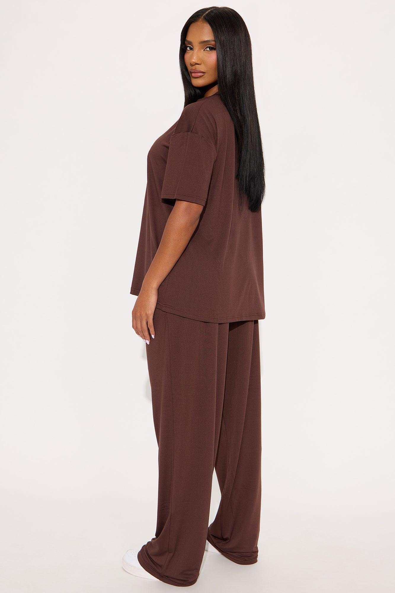 Relax Mood PJ Pant Set - Chocolate Female Product Image