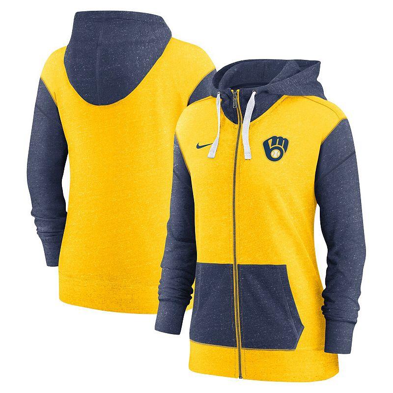 Women's Nike Gold Milwaukee Brewers Full-Zip Hoodie, Size: Medium Product Image