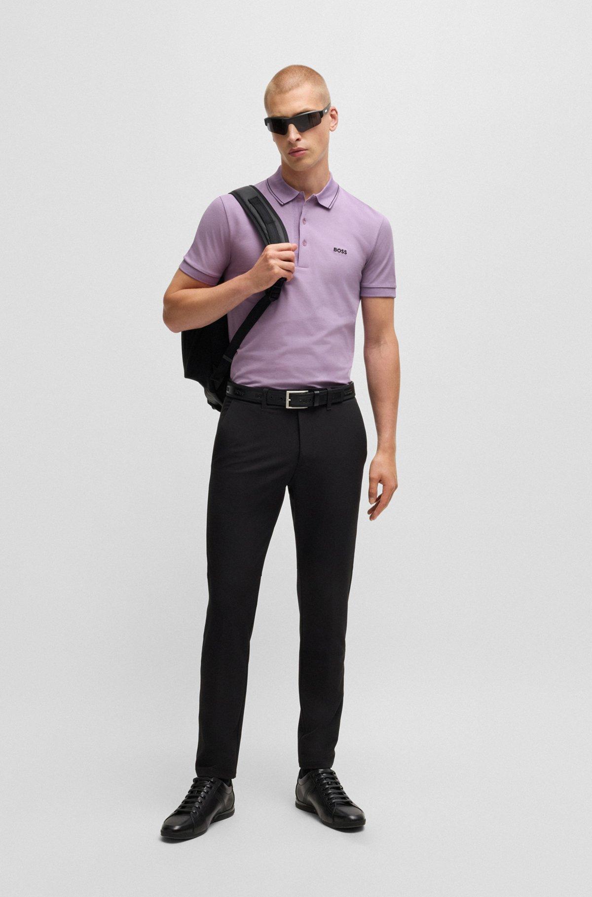 Cotton-piqué slim-fit polo shirt with tonal logo Product Image