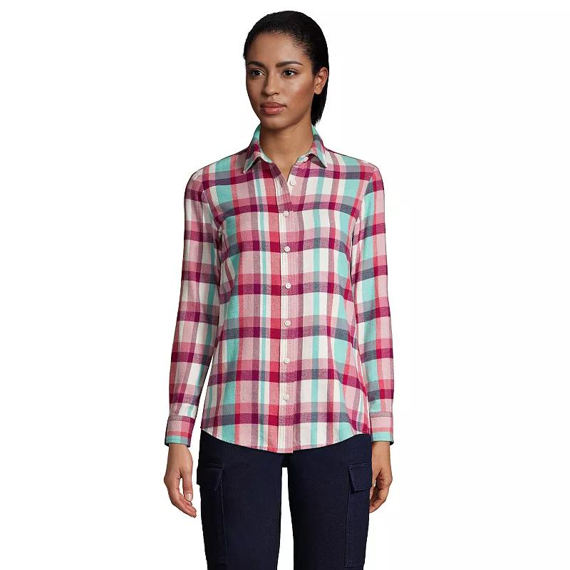 Women's Lands' End Flannel Boyfriend Shirt,  Product Image