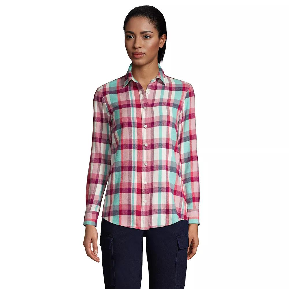 Women's Lands' End Flannel Boyfriend Shirt,  Product Image