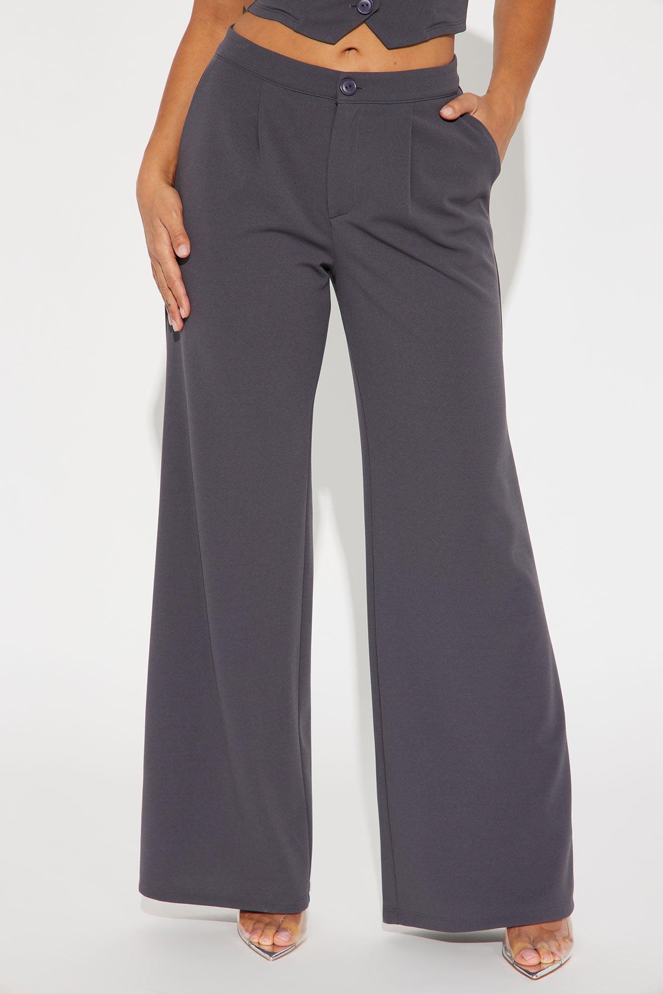Power Hour Wide Leg Trouser - Charcoal Product Image