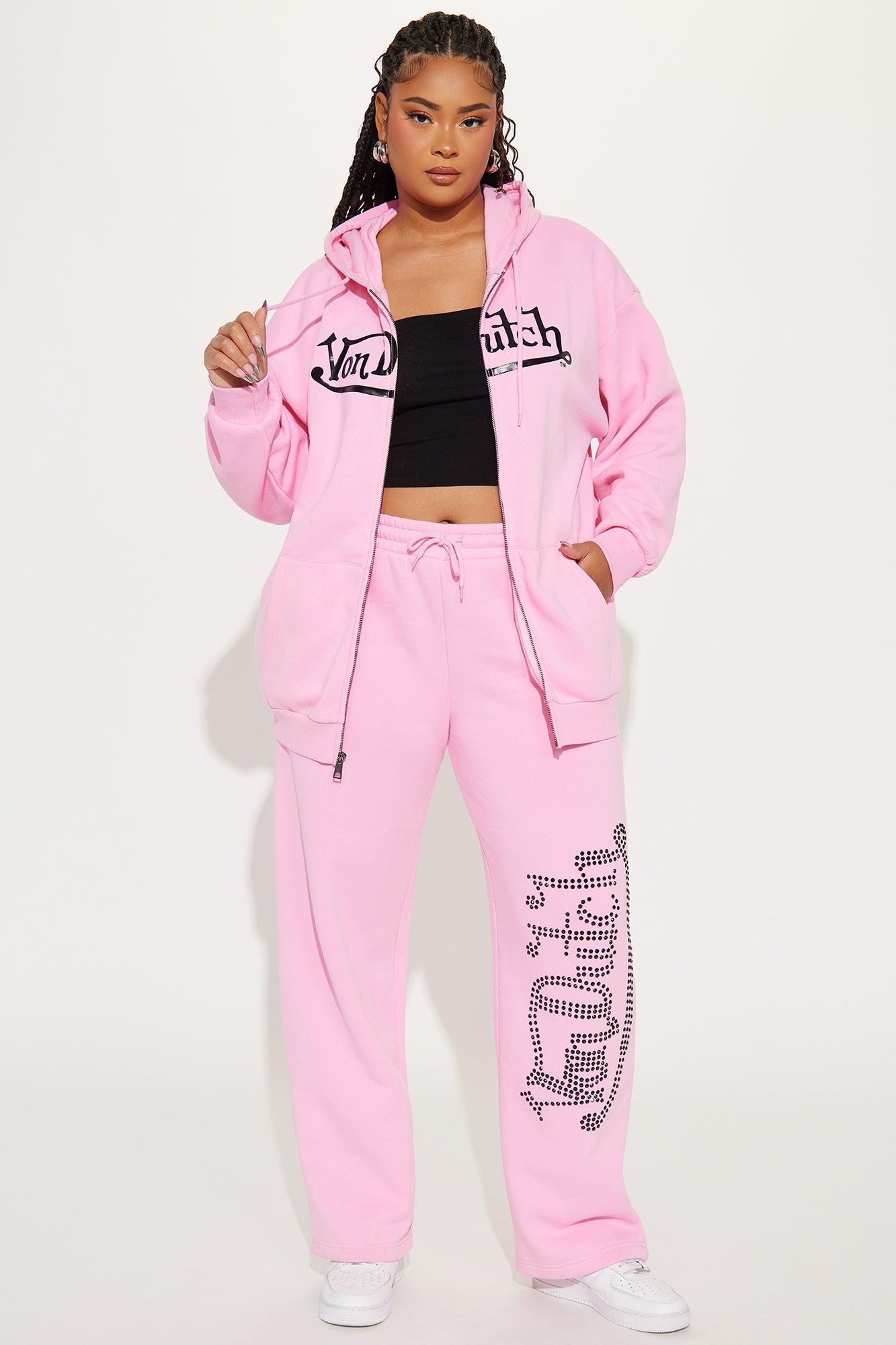 Von Dutch Classic Wide Leg Pant - Pink Product Image