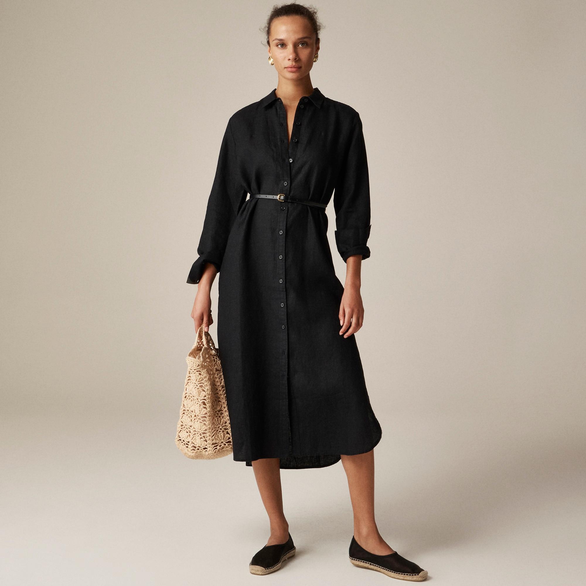 Tunic shirtdress in linen Product Image