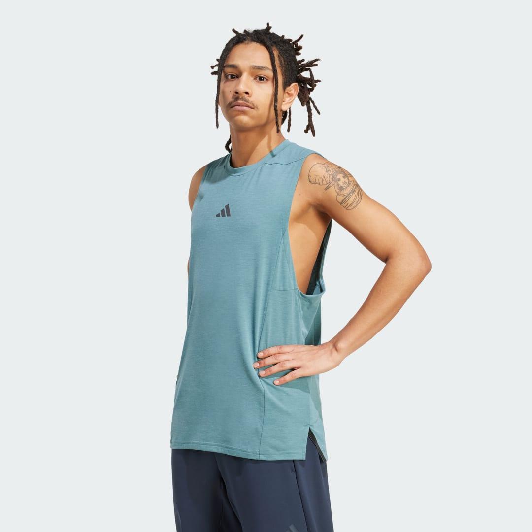 adidas Designed for Training Workout Tank Top Preloved Teal S Mens Product Image