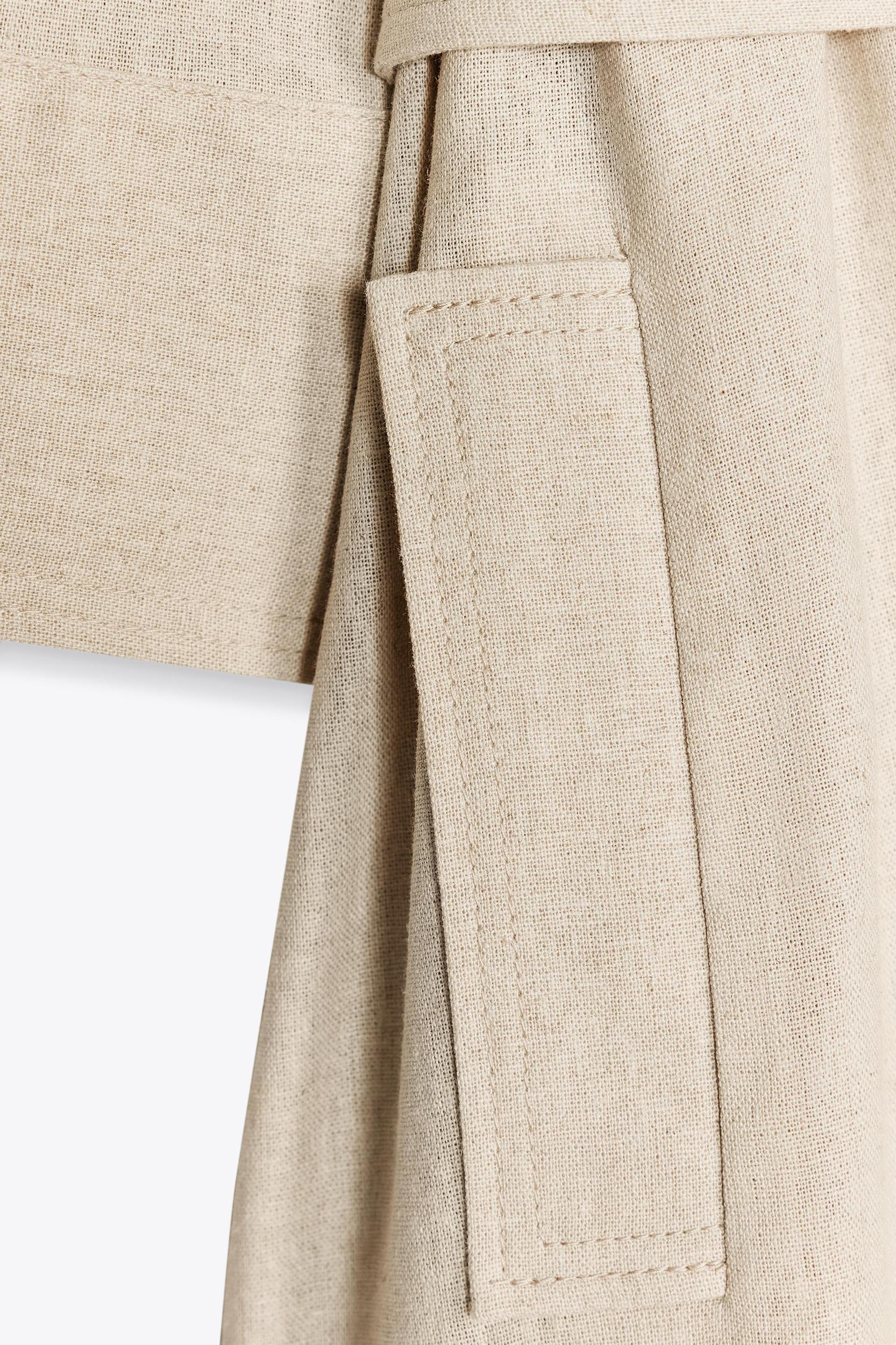 BELTED LINEN MINI DRESS Product Image