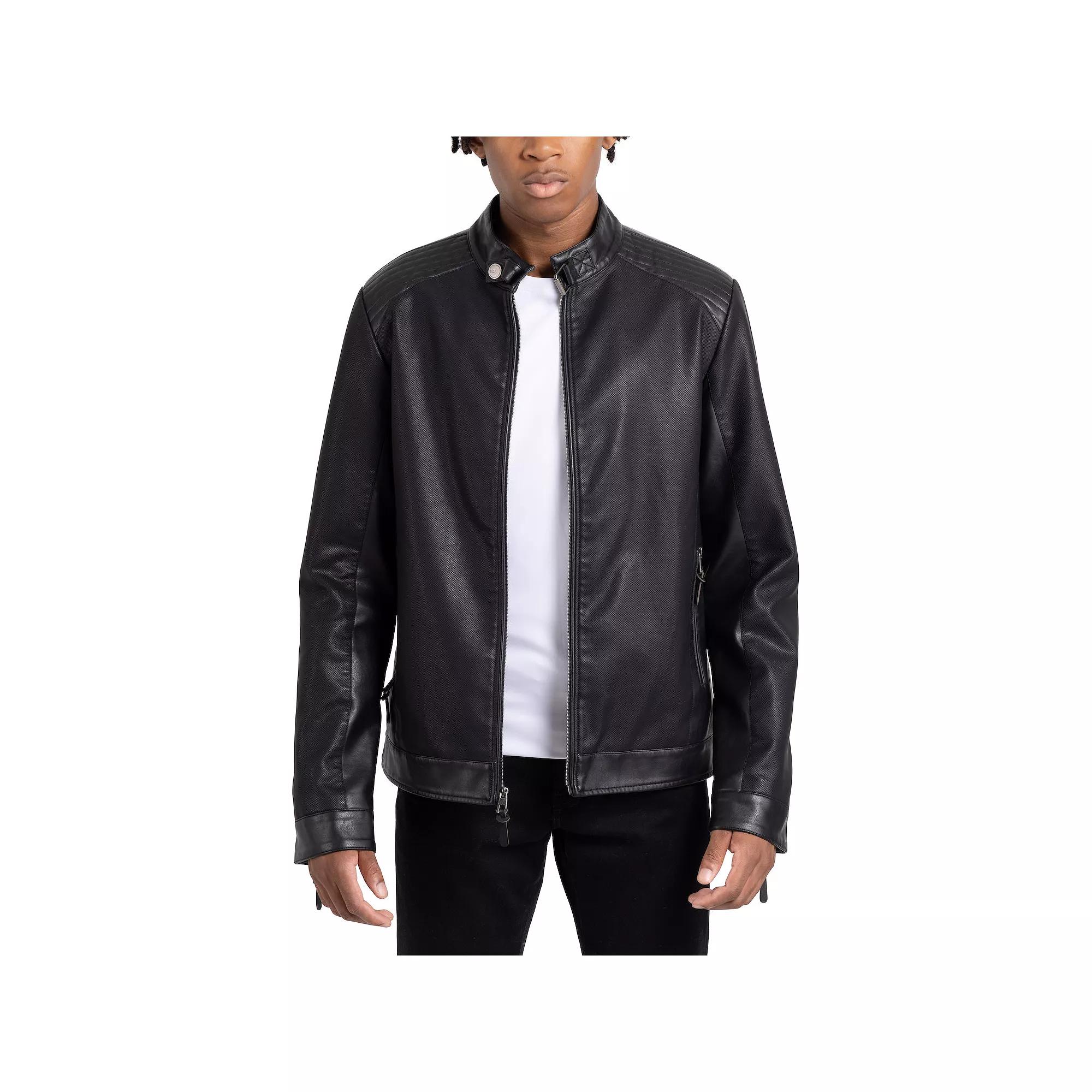 Men's Xray Faux Leather Racer Jacket,  Product Image