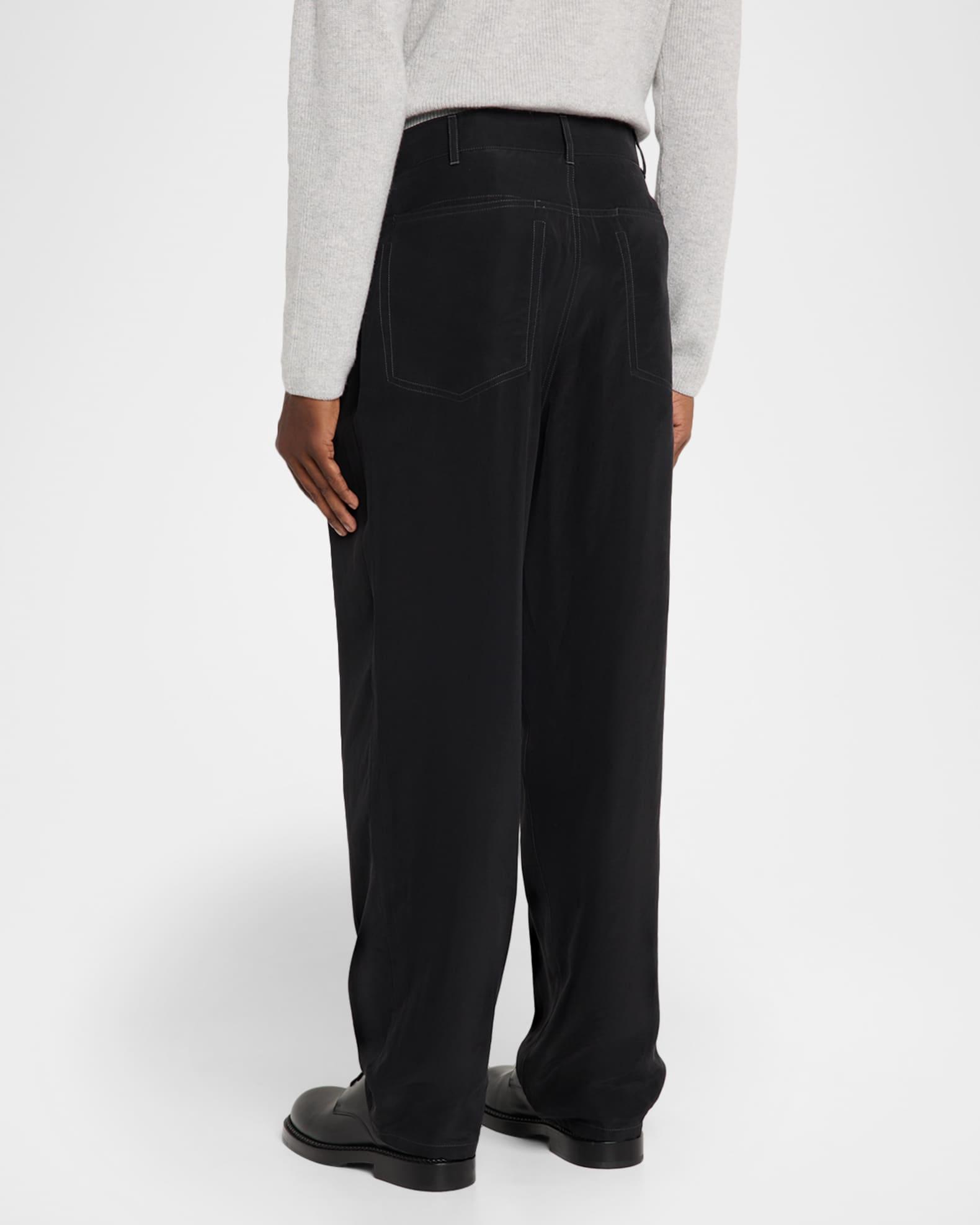 Men's Lyocell Relaxed-Fit Pleated Trousers Product Image