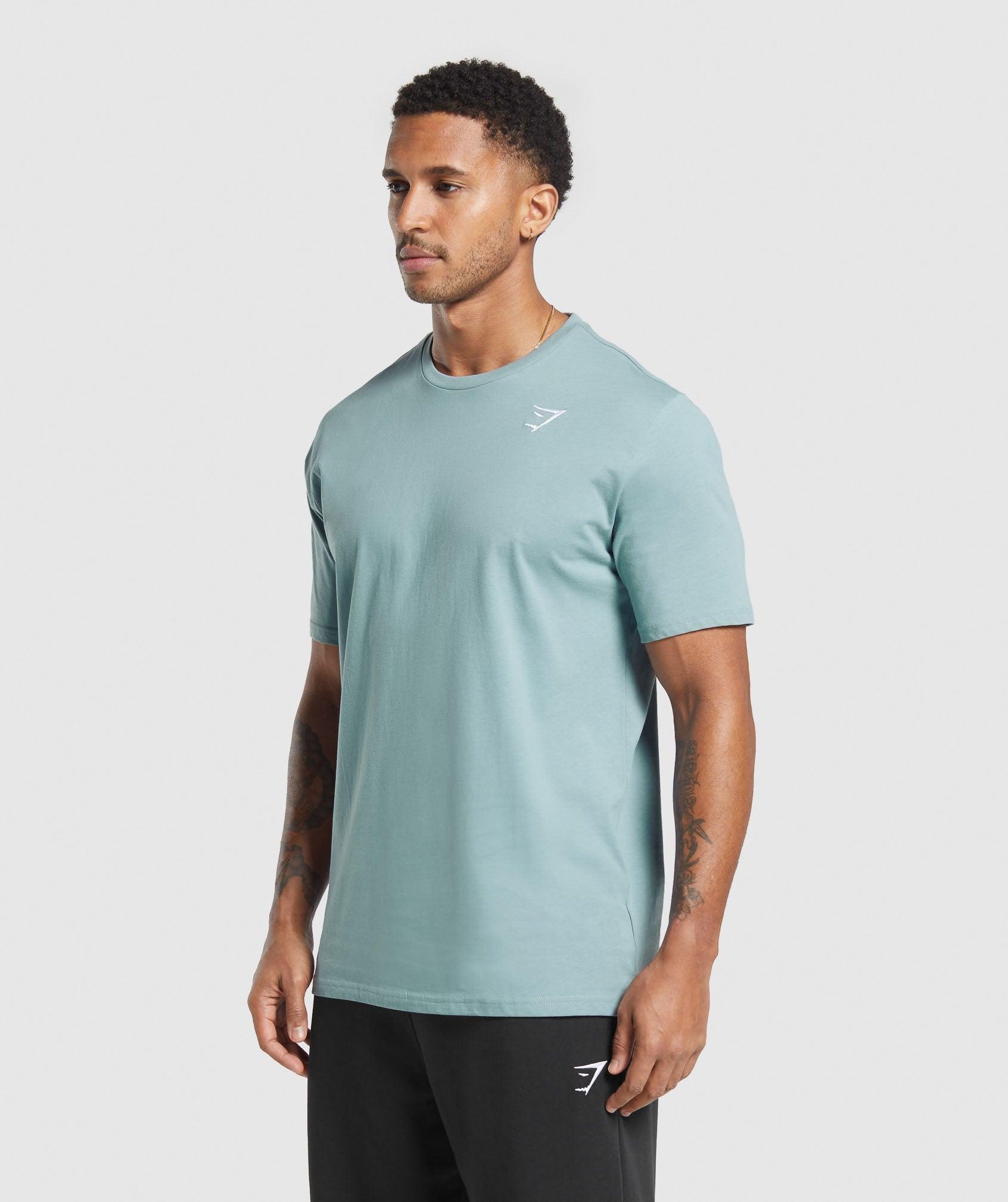 Gymshark Crest T-Shirt - Rest Blue Male Product Image