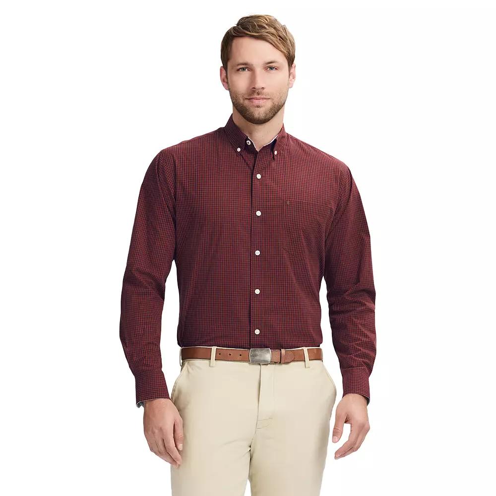 Men's IZOD Performance Comfort Long Sleeve Button Down Shirt, Size: Small, Gingerbread Product Image