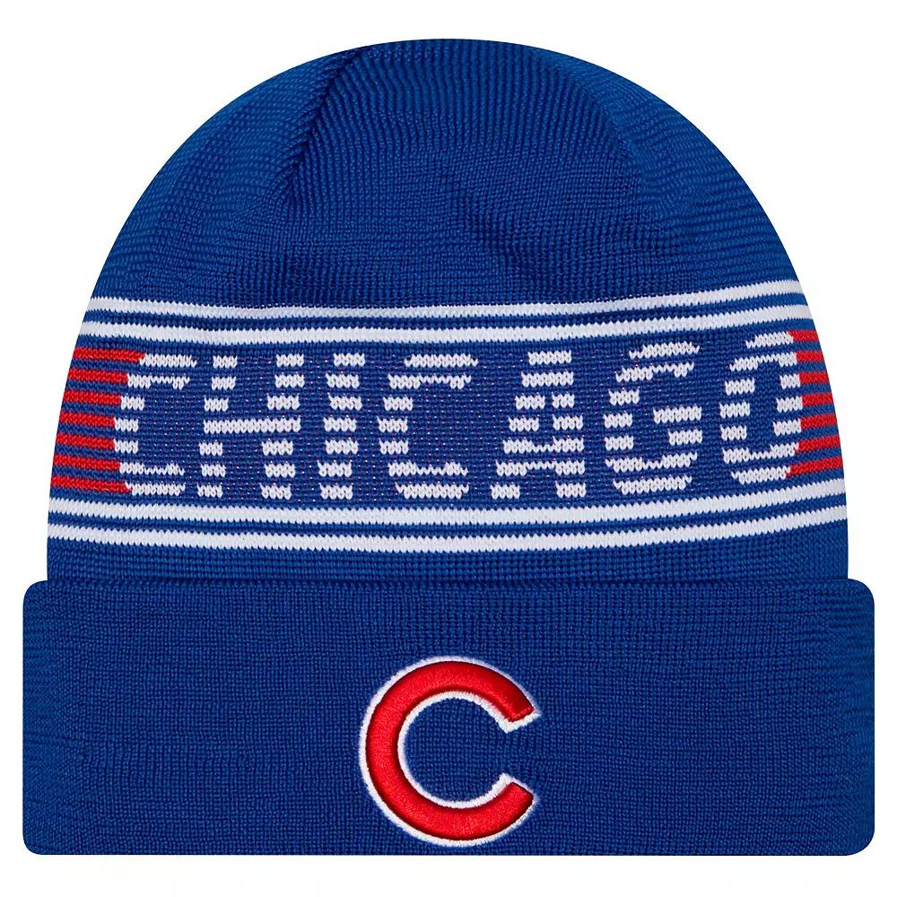 Men's New Era Royal Chicago Cubs Authentic Collection Cuffed Knit Hat, Blue Product Image