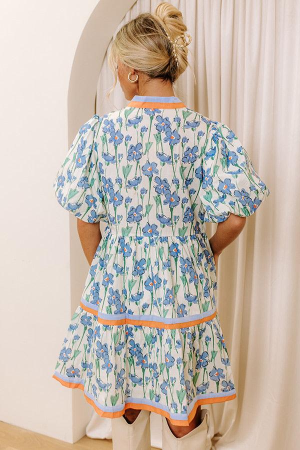 Fresh Horizon Floral Mini Dress in Airy Blue Product Image