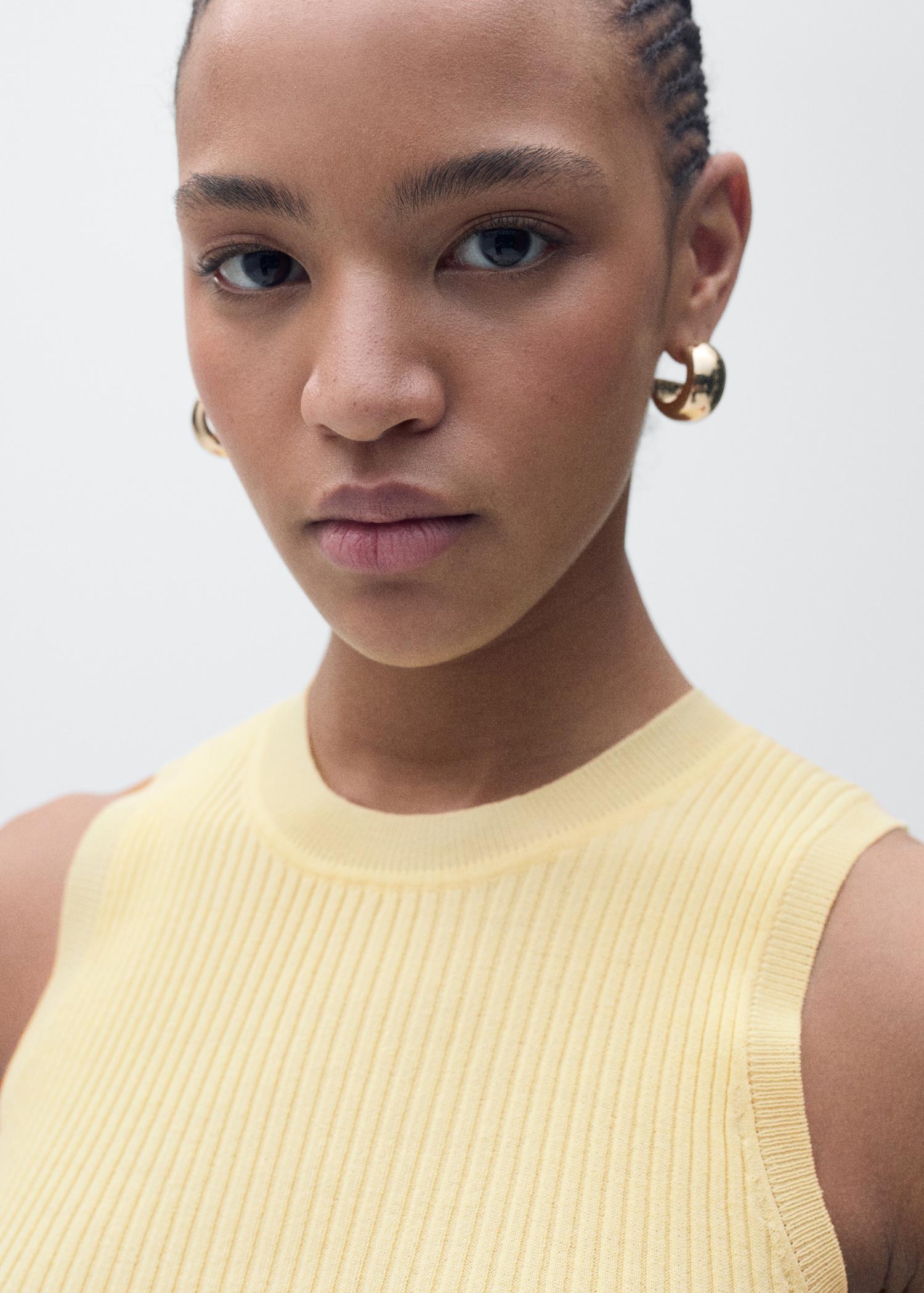 Ribbed knit top - Women | MANGO USA Product Image